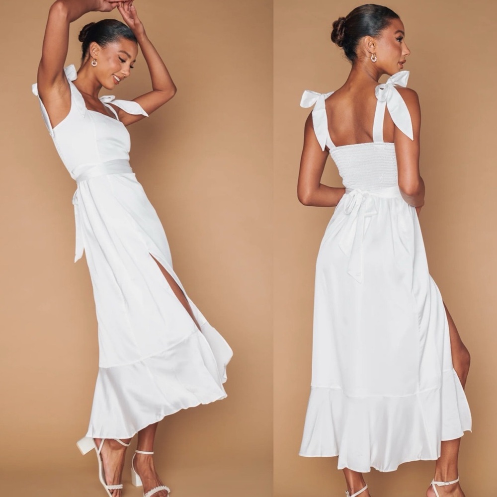 Show Me Your Mumu Garden Midi Dress XS White